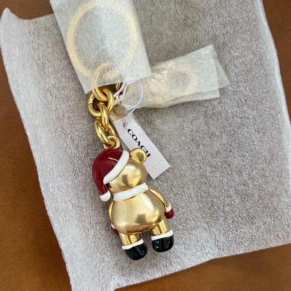 Coach Santa Bear Bag Charm - Picture 3 of 9